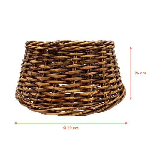Natural 60cm Willow Rattan Christmas Tree Skirt - Cover for the tree stand - Christmas Tree Blanket Tree Collar Tannenbaum Rock