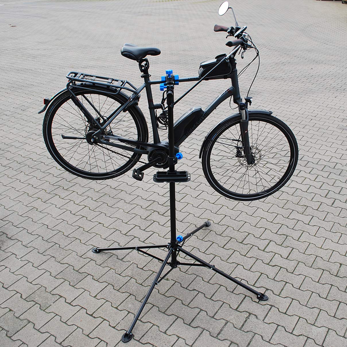 HELLO E-Bike assembly stand, repair stand, stand adjustable in height, foldable, 60 kg.