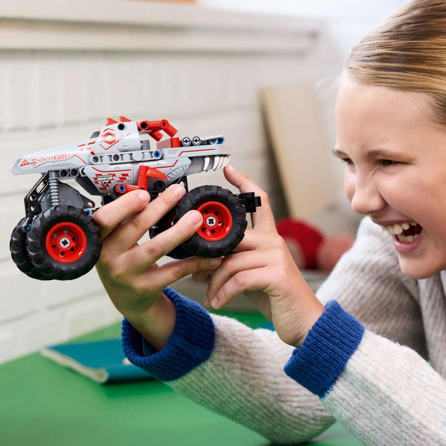 LEGO Technic Monster Jam ThunderROARus, toy monster truck with pull-back function, building toy for kids, gift for boys and girls ages 7 and up 42200
