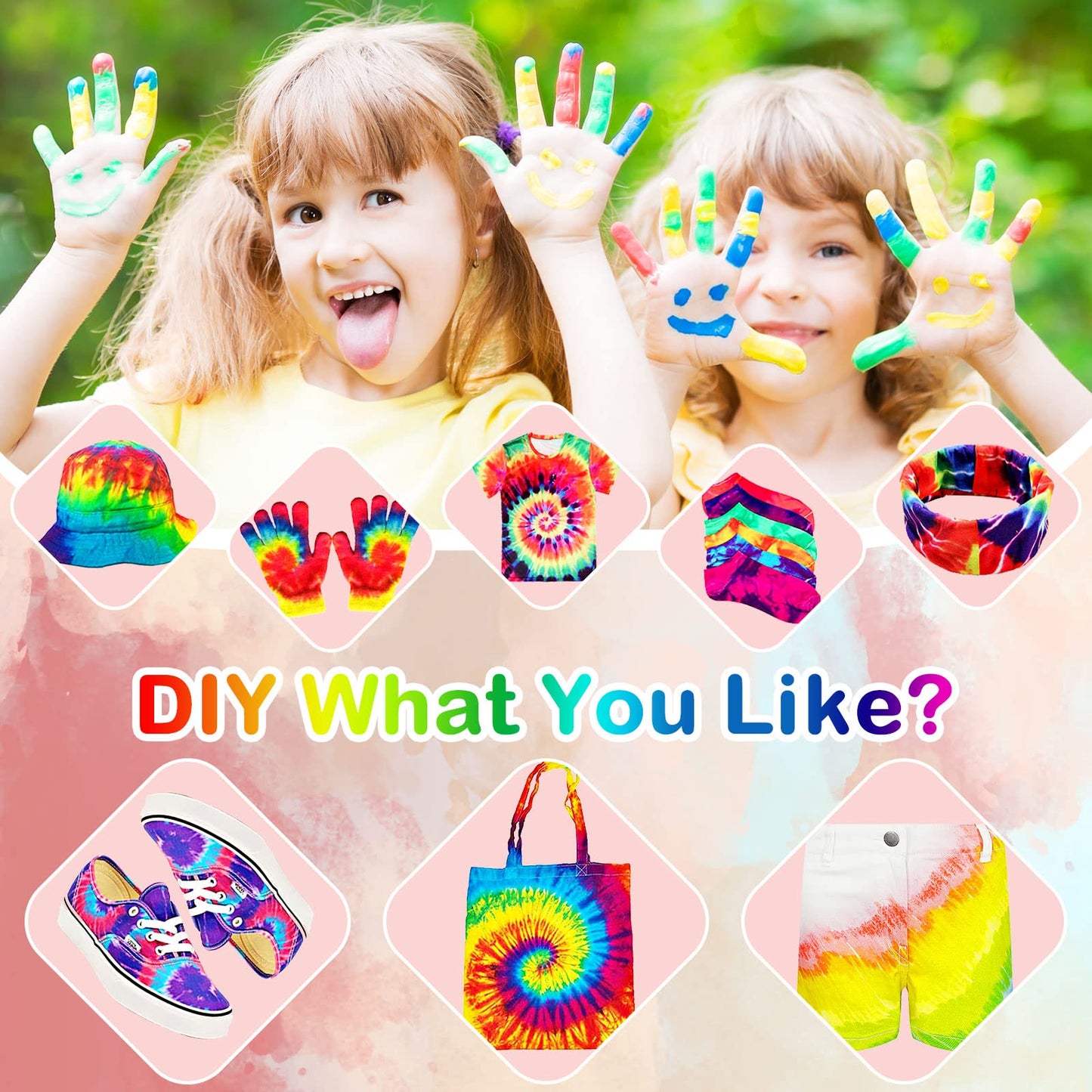Batik kit, set of batik dyes, 36 colors for dyeing fabric and clothing, creative crafting Tie Dye Kit, games and activities, ideal art and craft set for children and adults (216 pieces)