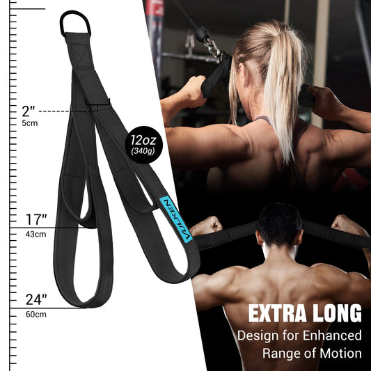 Vulken Tricep Rope Attachment. 24 Inch, 17 Inch Two lengths in one pull down rope. Triceps Extension Straps Fitness Equipment. Home Workout Handles for Resistance Bands.