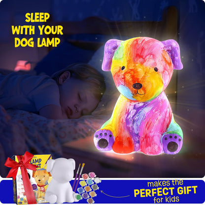 Craft set for children aged 6 years and up, dog lamp painting kit, crafting for girls and boys aged 6-10, gift for boys and girls aged 6-12, dog toy,DIY creative painting dog kids gift ideas.