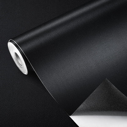 GELAISI Artificial Leather Self Adhesive 60*200cm Black Leather Patch Kit Self-Adhesive Leather Patches, Leather-Look Film Decorative Film Furniture Film Wallpaper Leather Repair Upholstery for Cabinet Leather Bag Car Seat Sofa