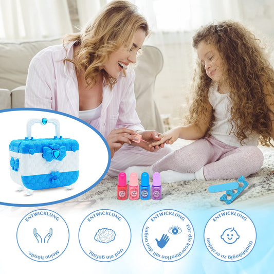 Children's makeup set girls' toy gifts - Frozen washable makeup case for children, kids makeup makeup set games, toys for girls Christmas birthday gifts for girls 4-12 years.