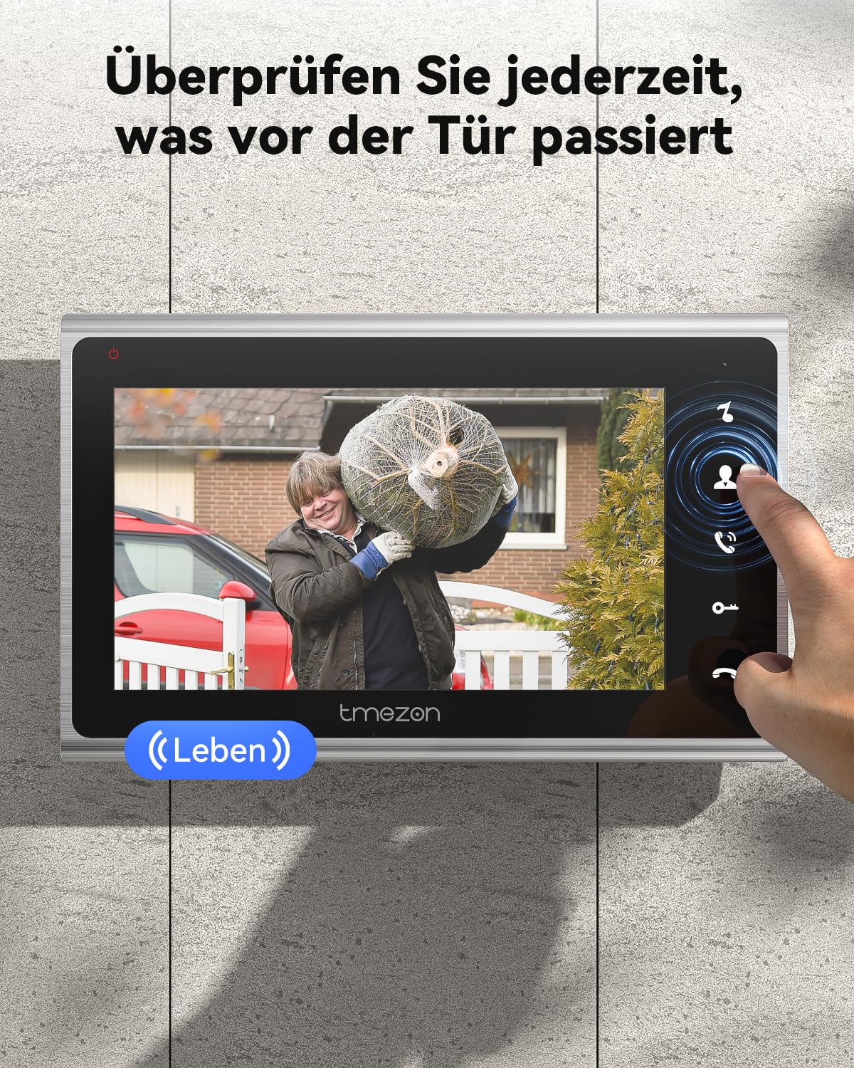 TMEZON Video Door Intercom 2 Wire, Doorbell with Camera and 7'' Monitor, Intercom with Door Opener, Plug & Play, Night Vision, Two-Way Audio, Unlock via Monitor