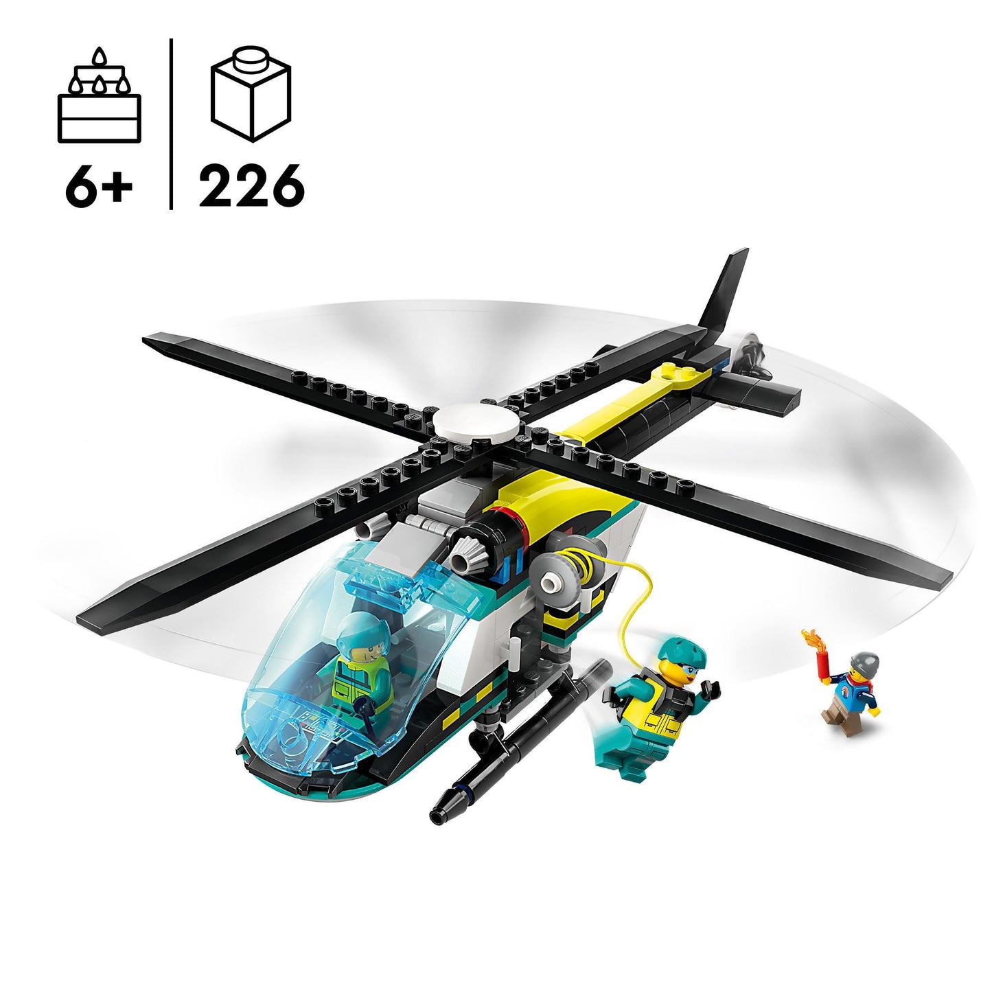 LEGO City Police Truck with Lab, Police Set with Quad and Truck Toy for Kids & City Rescue Helicopter, Helicopter Toy for Kids