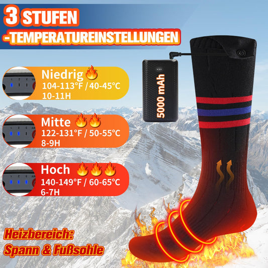 Heated socks, BIBURY Rechargeable Heated Socks for Men Women, Foot Warmers Heated Socks 3 Adjustable Temperature, 5000mAh Battery Electric Foot Warmer Warm Socks for Skiing Outdoor Hiking Riding.