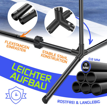 KESSER® Badminton Net Tennis Net | Badminton Net 3-Way Height Adjustable 107/120/155cm, sturdy frame, set with net, 3X shuttlecocks & 3X tennis balls, mounting accessories, carrying bag, indoor & outdoor