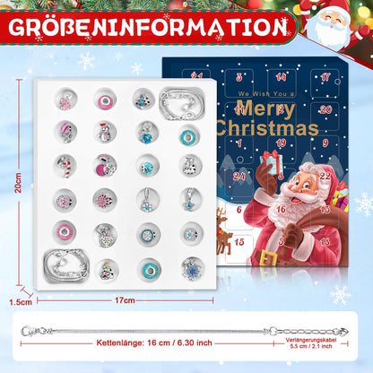 KAZATE Advent Calendar 2025 for Girls, Christmas Jewelry Calendar, 24 Fillings DIY Charms Bracelet Kit, Christmas Gift for Teenagers 6-12 Years, Blue Pink (Pink+Blue)