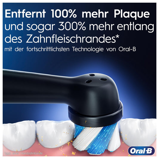 Oral-B iO Series 9 Electric Toothbrush, with 7 cleaning modes, tooth care, charging travel case & beauty pouch, Special Edition in black onyx.