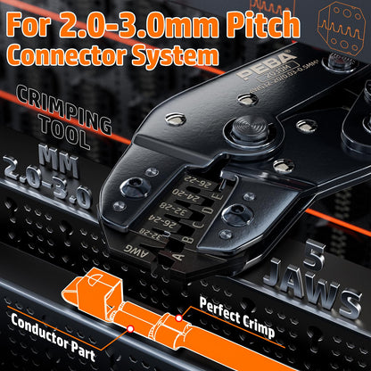 PEBA crimping tool JST connector set, crimp tool 0.03-0.5mm² with 24 styles JST-PH 2.0mm/JST-XH/JST-SM 2.5mm connectors, wire stripper | Crimp tool for 2.0/2.5/2.54/3.0 mm Dupont, JST, KF2510, MolexTE terminals