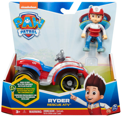 PAW PATROL, Rescue Quad with Ryder Figure (Sustainable Basic Vehicle), Toy for Kids Ages 3+