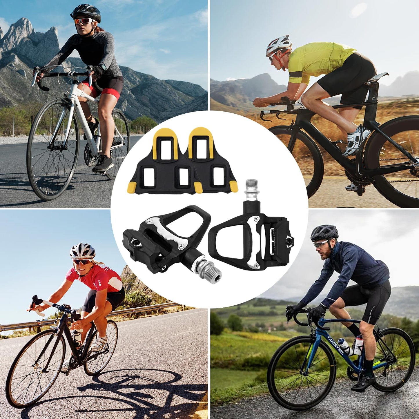 LPZMPZ bicycle pedals non-slip Compatible with Shimano SPD Sl road bike SDP pedals No click with 9/16 inch ball bearings for MTB Gravel SDS clipless pedals Race pedals Bike