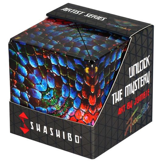 SHASHIBO Shape-Shifting Box - Award-winning, patented fidget cube with 36 rare earth magnets - transforms into over 70 shapes (Artist Series - The Chameleon)