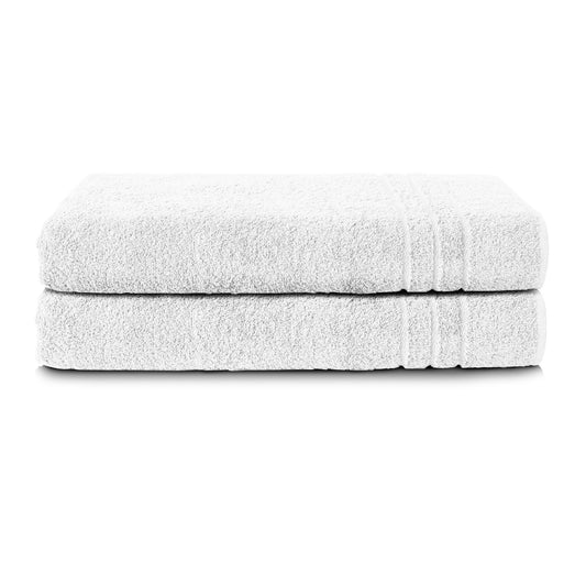 Comfortec 2 piece sauna towel set 80x200 cm made of 100% cotton, XXL sauna towels, sauna hand towel, soft, large, terry cloth, quick-drying, white.