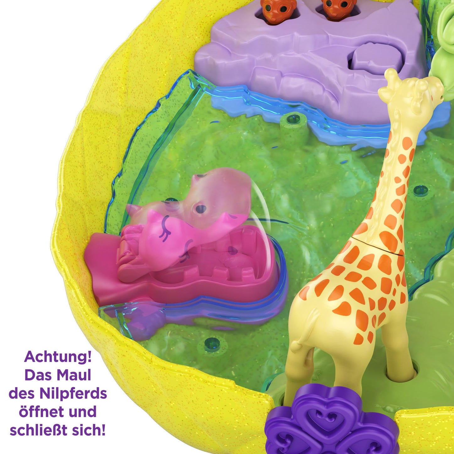 Polly Pocket GKJ64 - Pineapple Pocket Compact, portable, with 8 fun features, small dolls Polly and Lila, 2 accessories, and sticker sheet; Toy for kids 4 years and up.