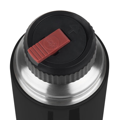 Emsa 515223 Senator Insulated Bottle, Thermos Bottle, Travel Coffee Mug, 700ml, Thermal Mug, Insulated Cup, Safe Loc Closure, Black