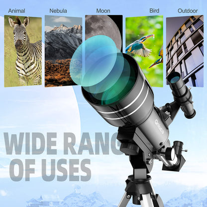 Telescope for children, astronomy telescopes, 70mm aperture, 300mm AZ mount, telescopes for adults, telescope for kids beginners with tripod, backpack
