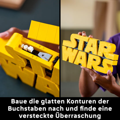 LEGO Star Wars 75407 Star Wars Logo Brick - Collectible building set for adults - Pop culture model - Display piece for office - Gift idea for adult and teen fans