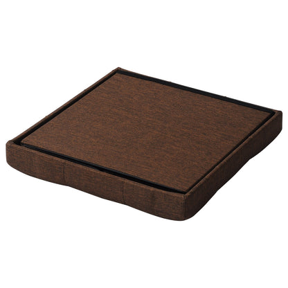 WOLTU 2er Set storage ottomans with foldable lid, upholstered linen seat, 37.5x37.5x38CM (LxWxH), Brown.