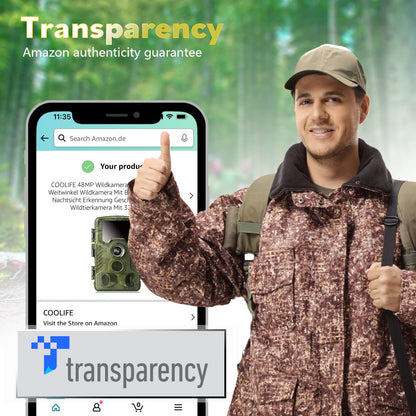 Coolife trail camera 48MP 4K with motion sensor night vision IP67 waterproof & dustproof wildlife camera winner 3-zone infrared sensor 125° wide angle wildlife camera with 32G memory card