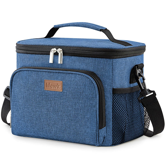 Lifewit Insulated Cooler Bag, Reusable Lunch Bag, Portable Ice Chest, Tote Bag, Leakproof, with Adjustable Shoulder Strap for Adults for Work/Picnic, Dark Blue 15L, 24 Can