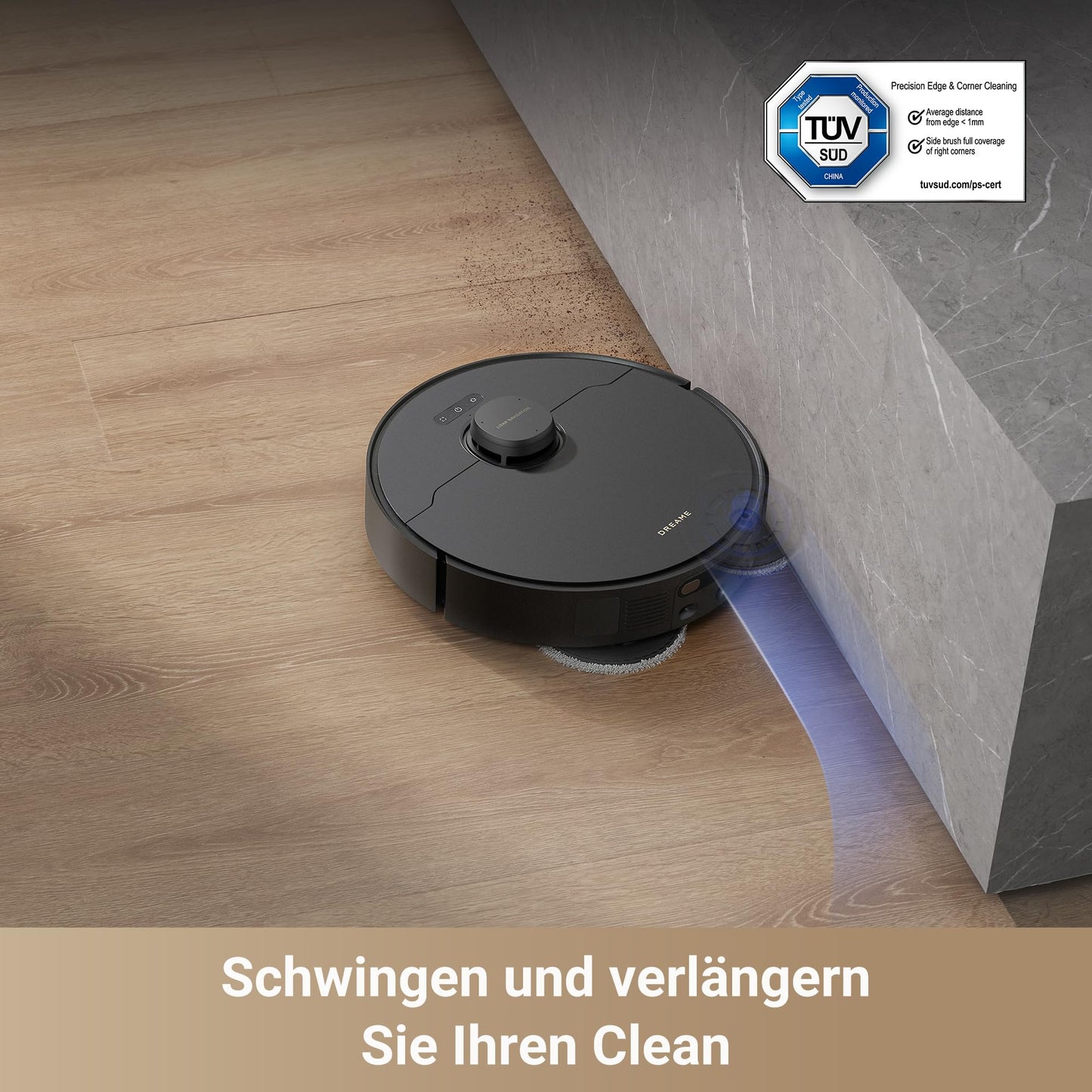 Dream X40 Master Robot Vacuum with Mopping Function, 28cm compact base station, automatic refilling and emptying, intelligent navigation, 12,000Pa strong suction power, self-cleaning mop.