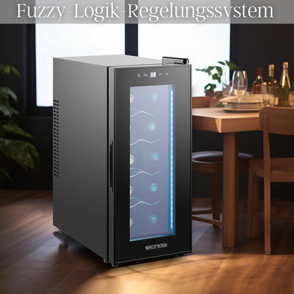 Echo's wine cooler 10 bottles 28 liters LED lighting wine cooler wine climate refrigerator mini fridge wine cooler minibar with glass door.