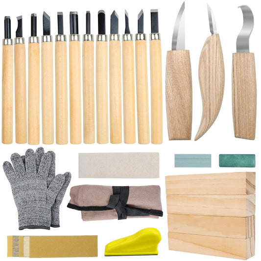 JOLIGAEA Wood Carving Tool Set, 95 Piece Carving Tool for Wood Carving Set, Wood Carving Set, Wood Tool Carving Set for Beginners/Professionals