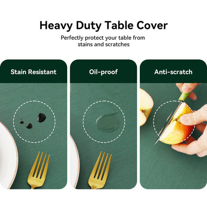 Novelty style tablecloth tablecloth Christmas 240x140 green Tablecloths PVC Waterproof and Weatherproof plastic tablecloth for wedding, birthday, party, hotel, bar, dining table, garden table, Christmas