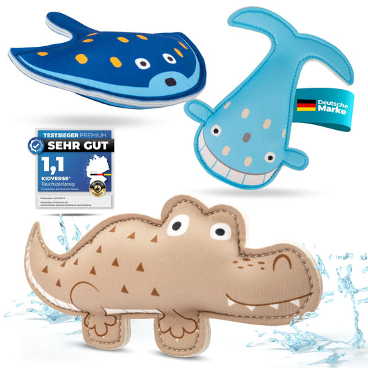 KIDVERSE Dive Toys for Kids - Tested water toys - Neoprene diving toys for kids - Colorful pool toys for learning to dive - Pool toys (sea animals)