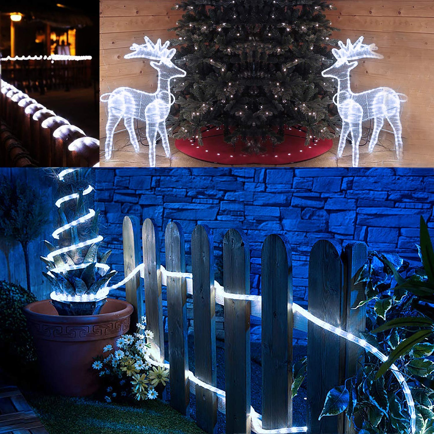 Forever Speed 20M outdoor LED light tube, 720 LEDs waterproof LED light tube for Christmas, wedding, roof, fence decoration lighting Cold white IP65