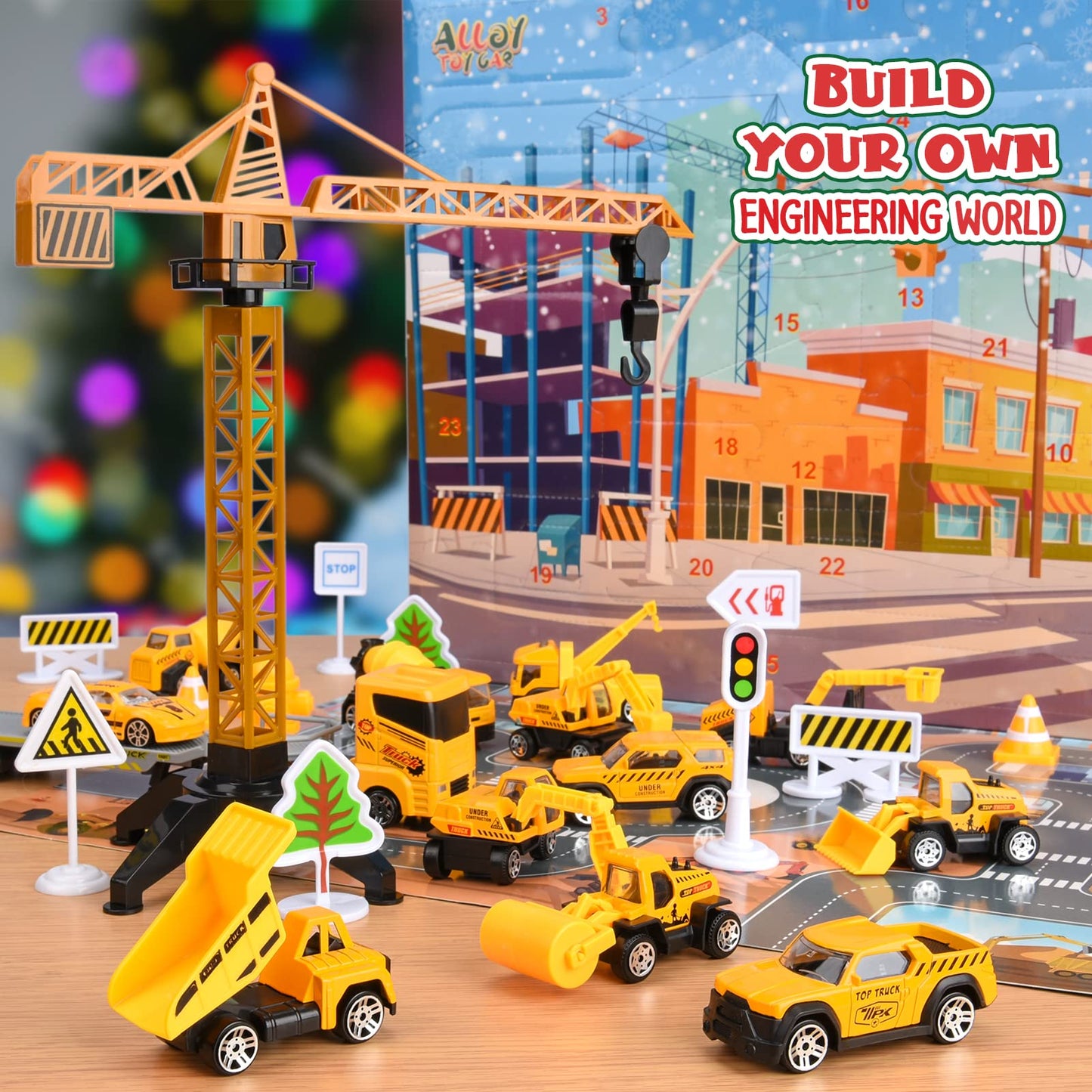 Adeokay Advent Calendar 2025 Kids, Toys for 3 4 5 6 Year Old Boy Christmas Countdown Calendar Gift Boy 3-6 Years Construction Toys for 3-6 Year Olds advent calendar for kids