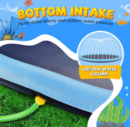 Tosekry Water Toys Kids Outdoor Games, 170CM Water Sprinkler Kids Splash Pad, Garden Toy Kids Sprinkler and Dog Pool with Anti-Slip Function (blue-170cm)