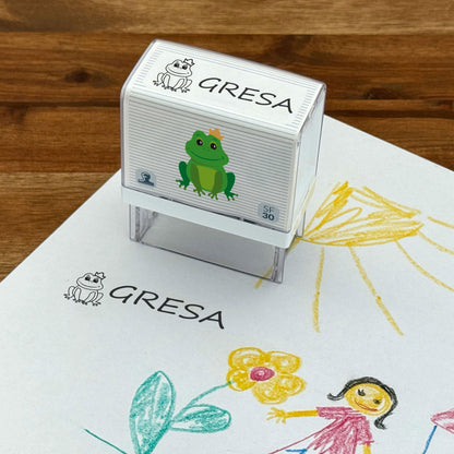 stamp factory children's stamps name stamps/personalized address stamps - stamps for children with design "frog" for students/school and kindergarten as a gift