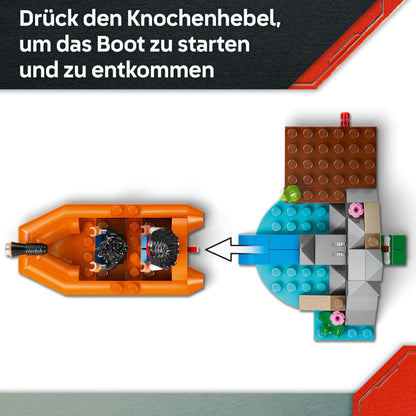 LEGO Jurassic World Escape from the T.Rex - Interactive toy with dinosaur figure, boat, ATV, and 2 minifigures - Gift for boys and girls aged 5 and up - 76975