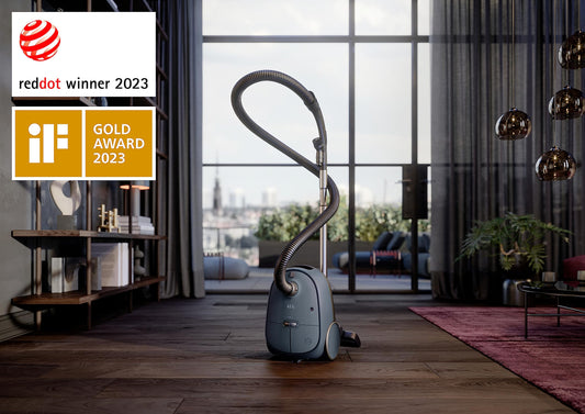 AEG CLEAN 6000 Bagged Vacuum Cleaner, High Suction Power, incl. Additional Nozzles, 50% Recycled Plastic, Ideal for Pet Owners, Cleaning Upholstery, 12m Cord, 850W, Blue, AB61C2DB