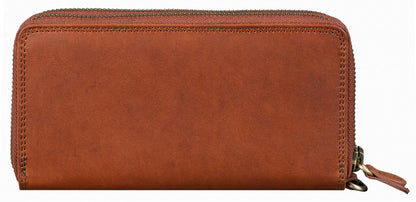 Benthill Large Leather Wallet | Large wallet with RFID protection | High quality cowhide leather with multiple card slots including gift box, Color: Brown