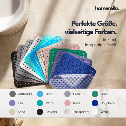 homerella© Non-Slip Shower Mat 53x53cm, INCLUDES HOOK, Anti-Slip Shower Mat, mold-resistant & washable, Shower Tray Insert, Shower Mat, Shower Mat, Non-Slip Bath Mat