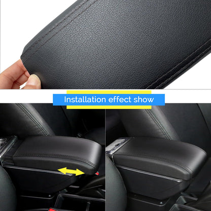 YJYWZH armrest compatible with Fiat 500 center console storage box Rotatable with drink holder Double layer retrofit parts