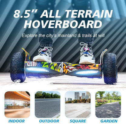 RCB Hoverboards SUV with Seat Hoverboards Off-Road, App-enabled Bluetooth Hoverboards, 8.5'' Hummer + Hoverkart Go Kart for Self Balancing hoverboards, Gift for Kids