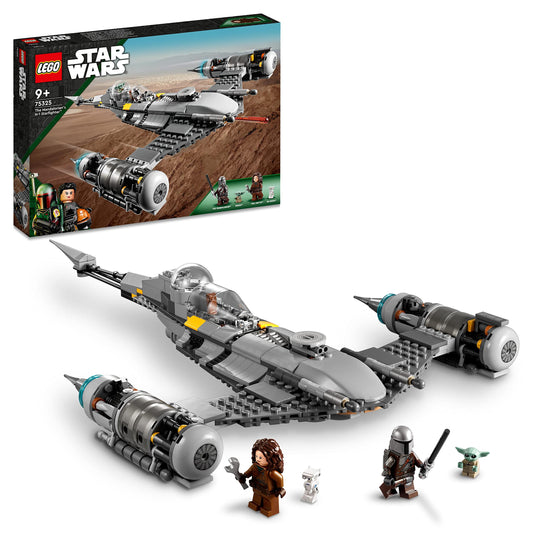 LEGO Star Wars The Mandalorian's N-1 Starfighter from The Book of Boba Fett, spaceship building toy set with 4 characters including Baby Yoda figure 75325