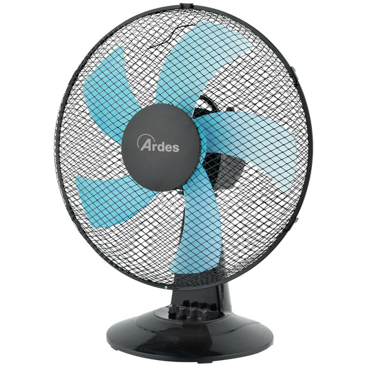Ardes - AR5ST40N Table fan STEELO 40N 5 Blades - Table fan 40 cm Oscillating with adjustable tilt - Fan 3 speeds quiet, Black