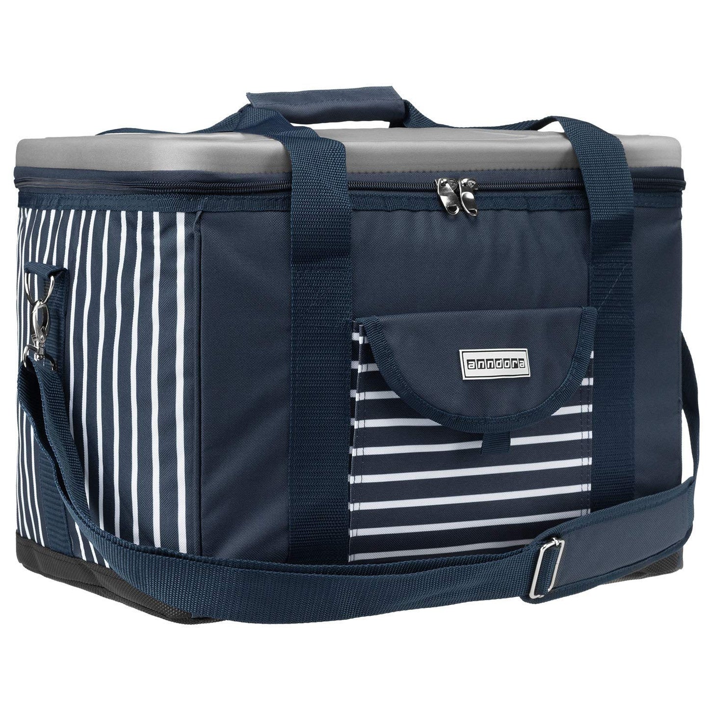 Anndora cooler bag XL navy blue white 40 liters - cooling box insulated bag picnic bag