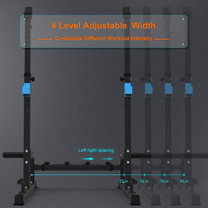 Squat Rack Multi-Function Barbell Rack Adjustable Height Dumbbell Stand for Gym Home Weightlifting Bench Press Dip Station Portable Strength Training Dumbbell Rack