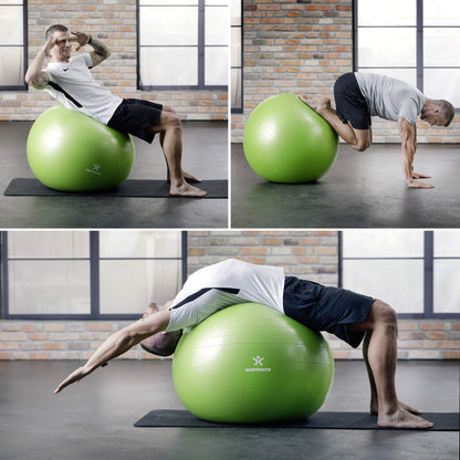 BODYMATE Exercise Ball with FREE E-Book and Air Pump. Fitness, Yoga, Core Training, Strong Back, Office Chair. ANTHRACITE 65cm.