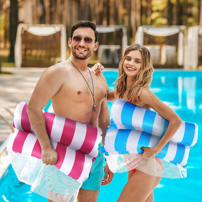 Dusor inflatable pool accessories set 2 pieces, XL inflatable water hammock, inflatable pool toy water hammock 4 in 1, adult pool float, water toy for adults and kids