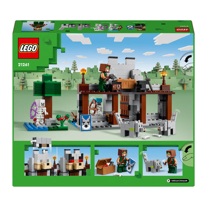 LEGO Minecraft The Wolf Fort - Kids toy with 1 character, 2 skeleton figures & 2 wolves - Accessories like a workbench and sword - Gamer gift for boys & girls aged 8+ - 21261