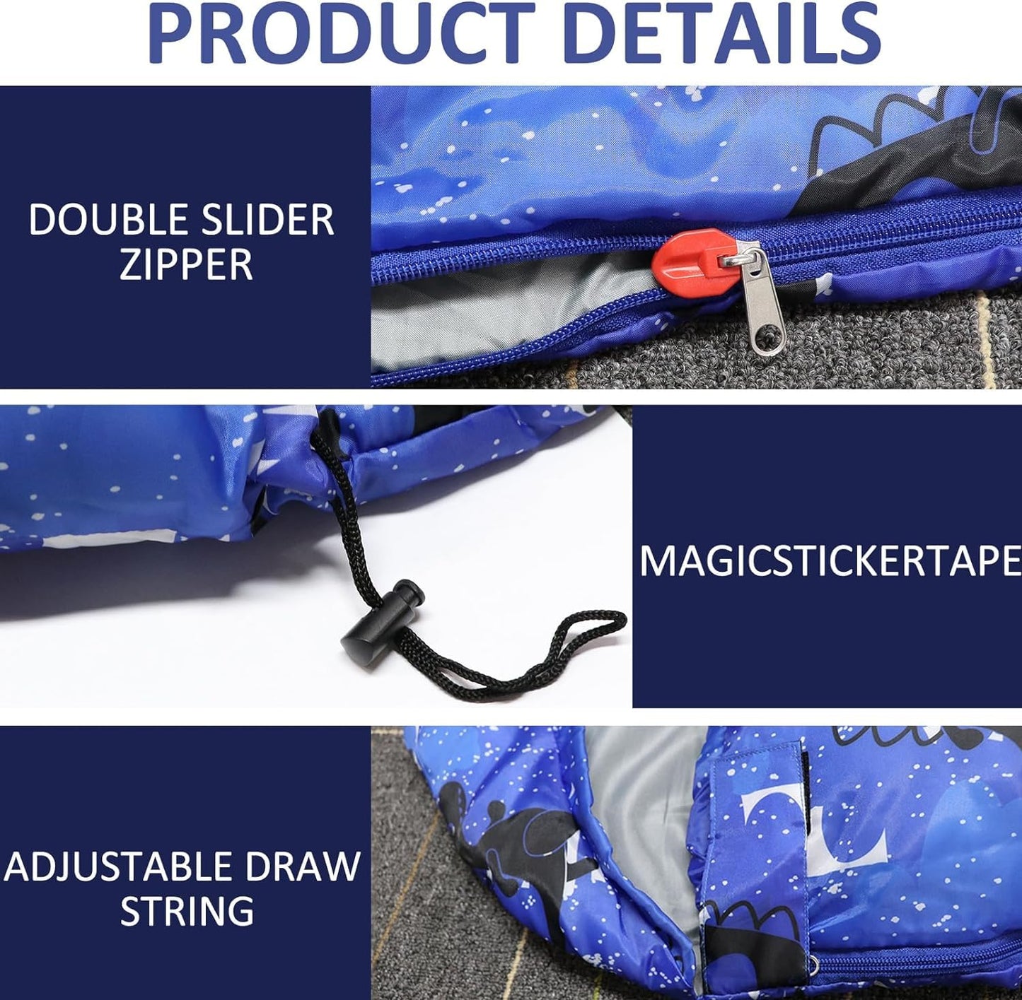 Tuphen Unisex Baby Kids Sleeping Bag, Blue-Teen