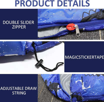 Tuphen Unisex Baby Kids Sleeping Bag, Blue-Teen